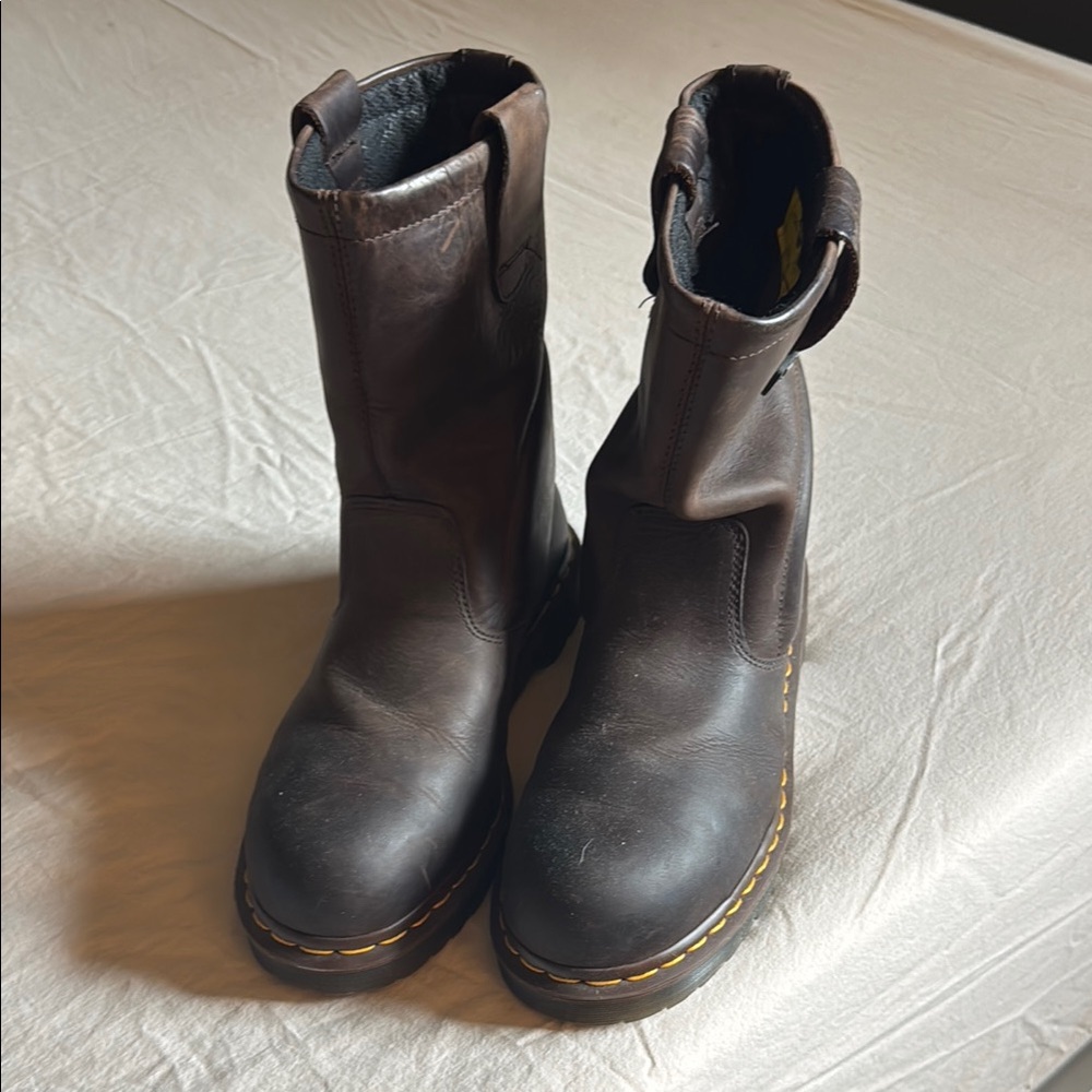 Dr. Martens Brown Steel Toe Work Boots lightly worn